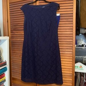 Chaps Navy Blue Lace Dress Sz 10